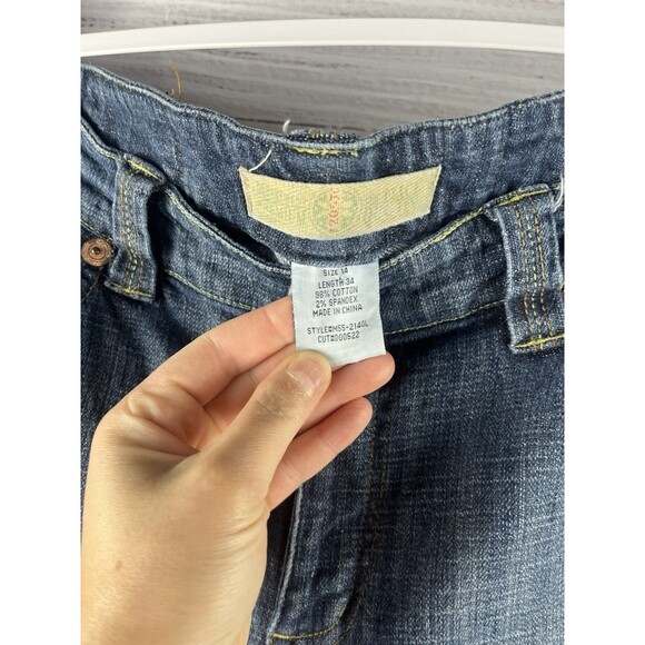 Department Of Peace Bootcut Jeans Womens 14 Blue Denim Cotton Stretch Dark Wash - Picture 8 of 10